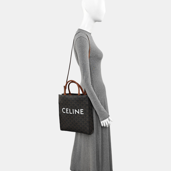 CABAS CELINE Small Coated Canvas Brown