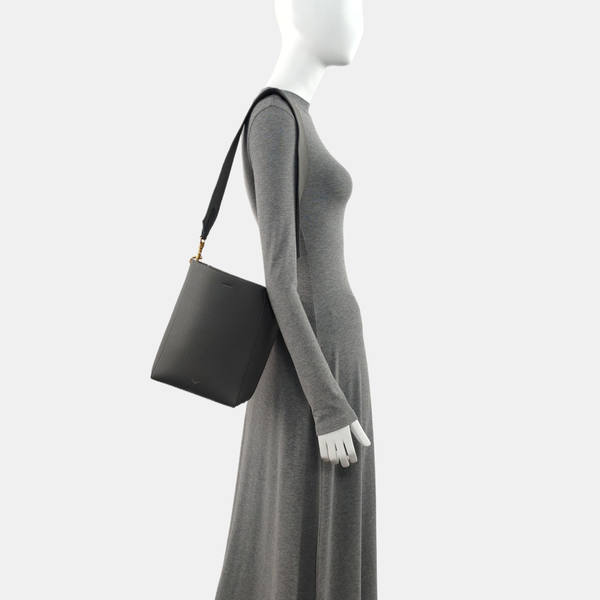 Authenticated pre-owned  SANGLE Small Calfskin Gray - Bucket Bag at Looply