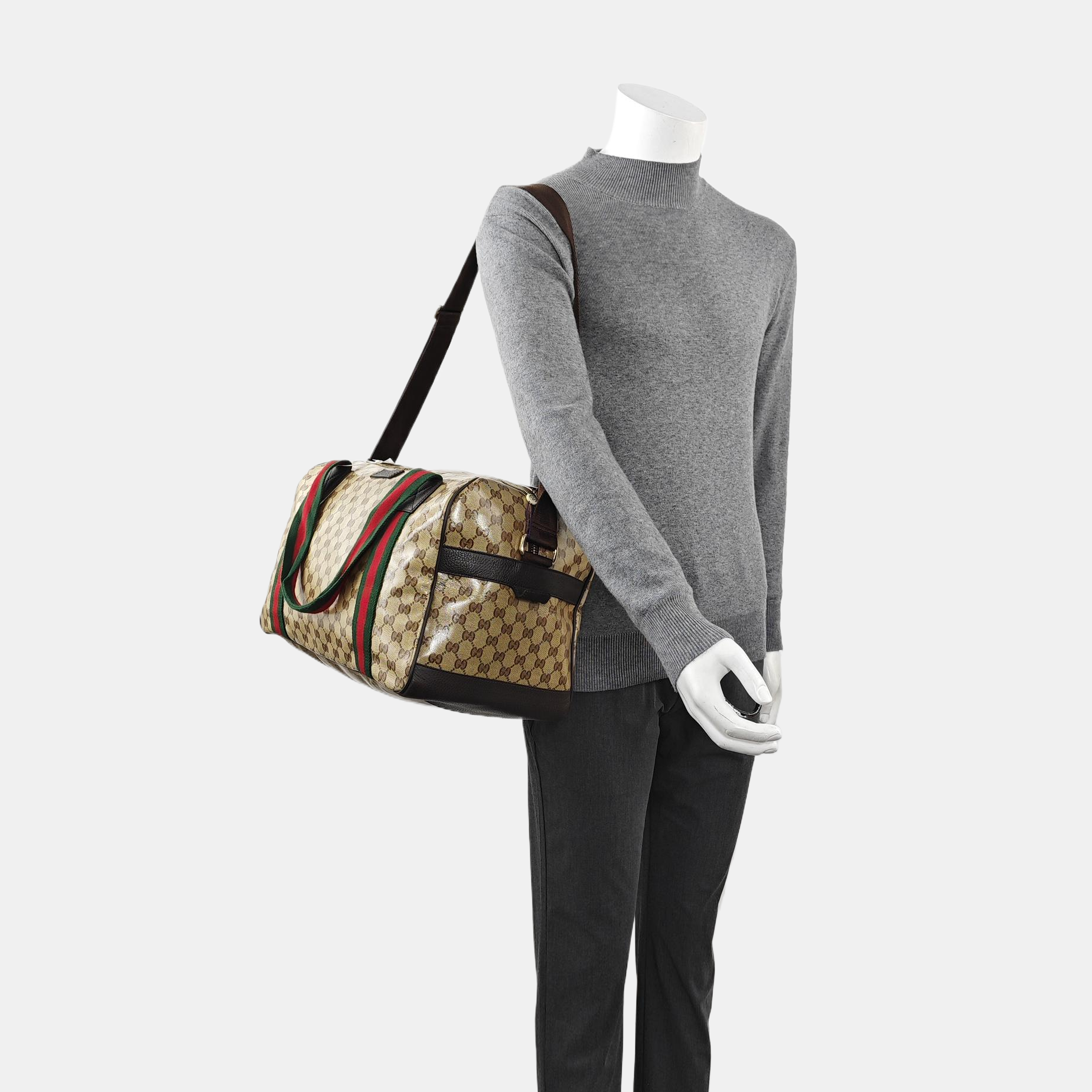 Monogram Coated Canvas Tote Bag Beige