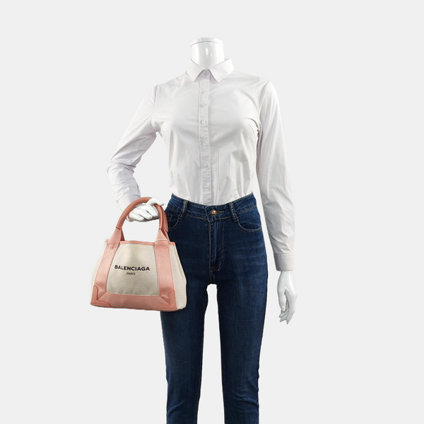 Navy Mini Canvas Beige