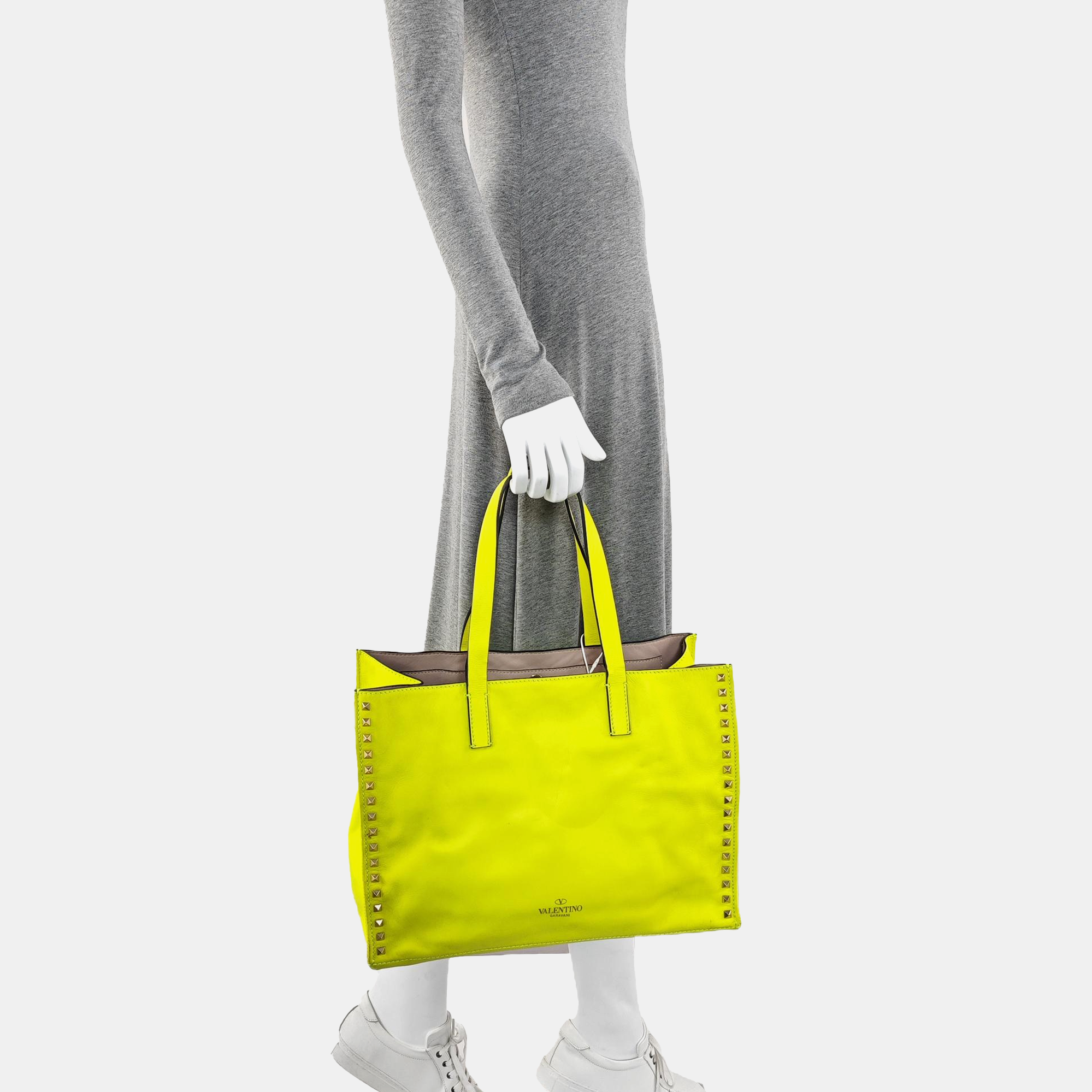 Rockstud Calfskin Yellow