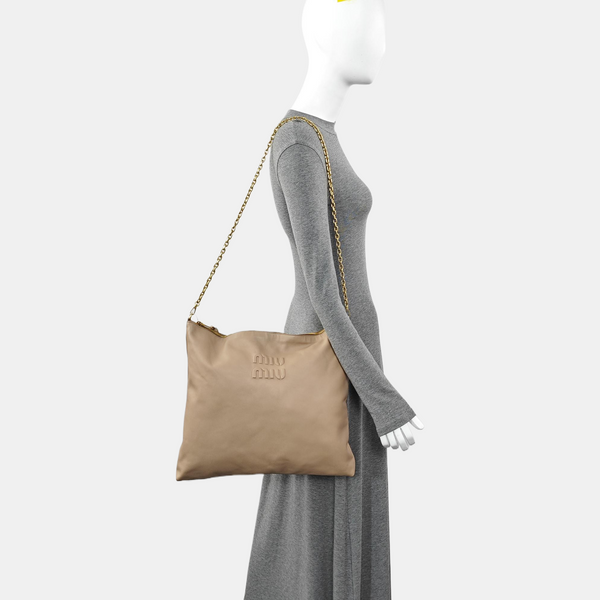 Lambskin Shoulder Bag Beige