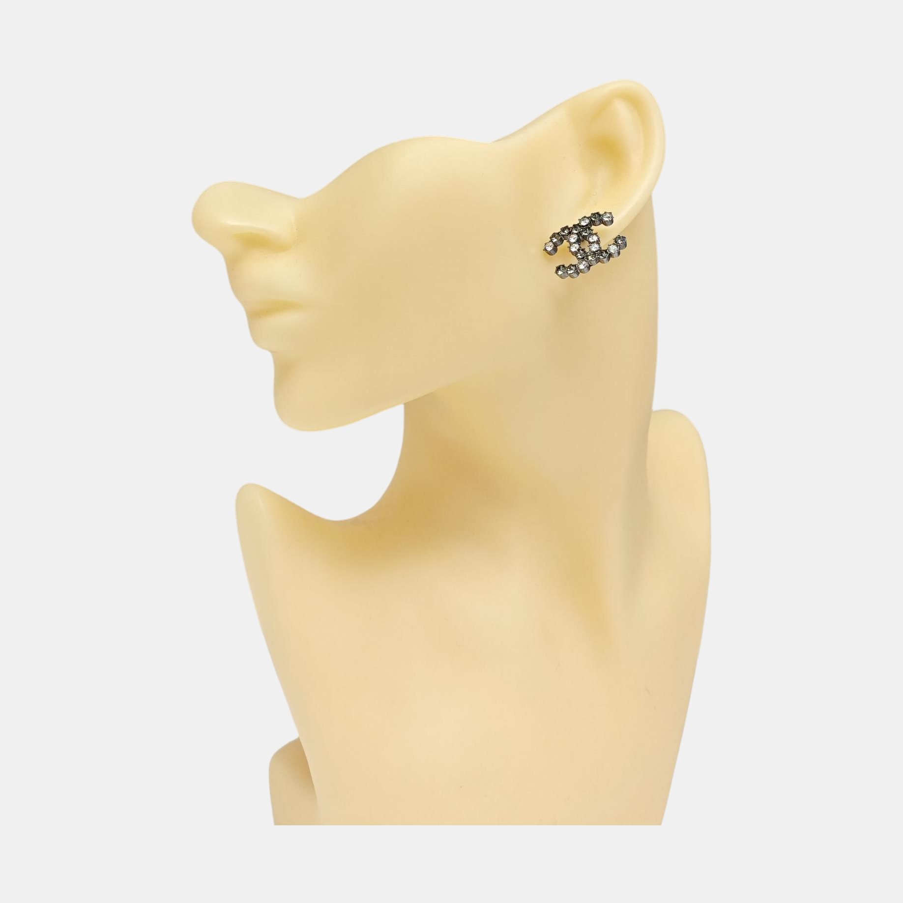 Synthetic Material Gray Stud Earrings