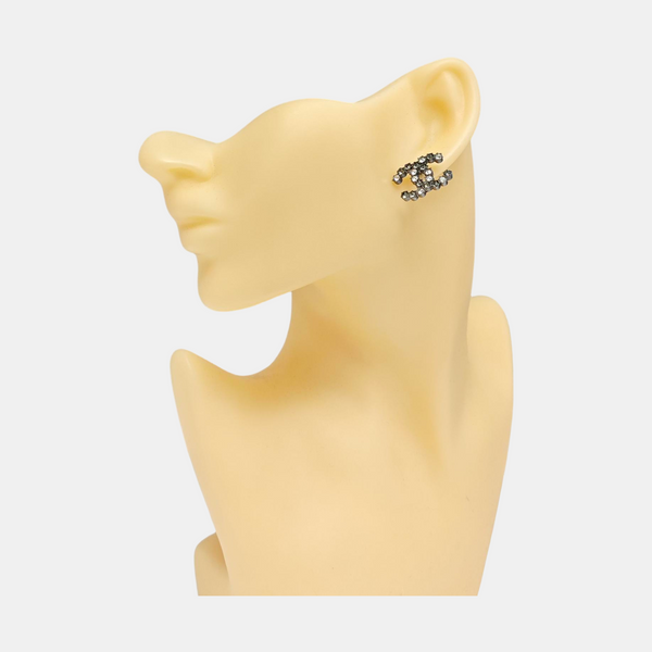 Synthetic Material Gray Stud Earrings