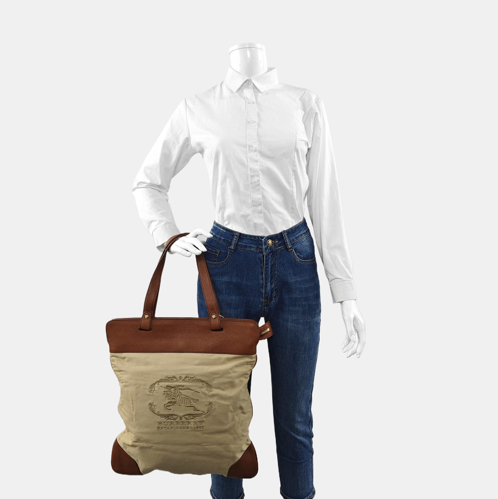 Fabric Tote Bag Beige
