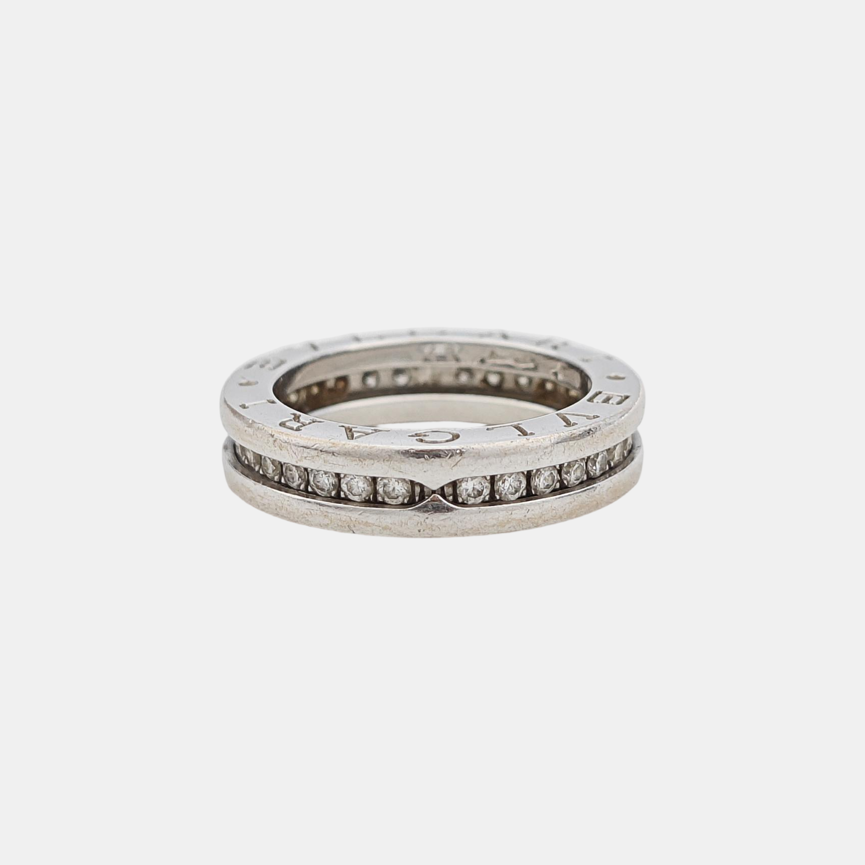 Anillo B.ZERO1 de oro blanco de 18k, plata, UE 48