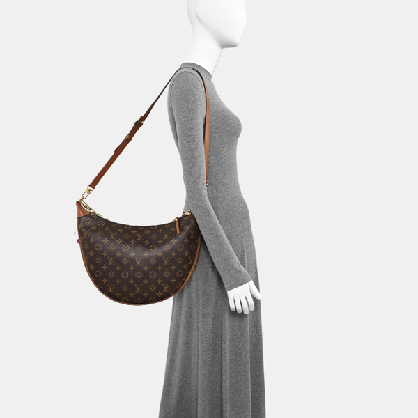 LOOP HOBO Monogram Coated Canvas Brown