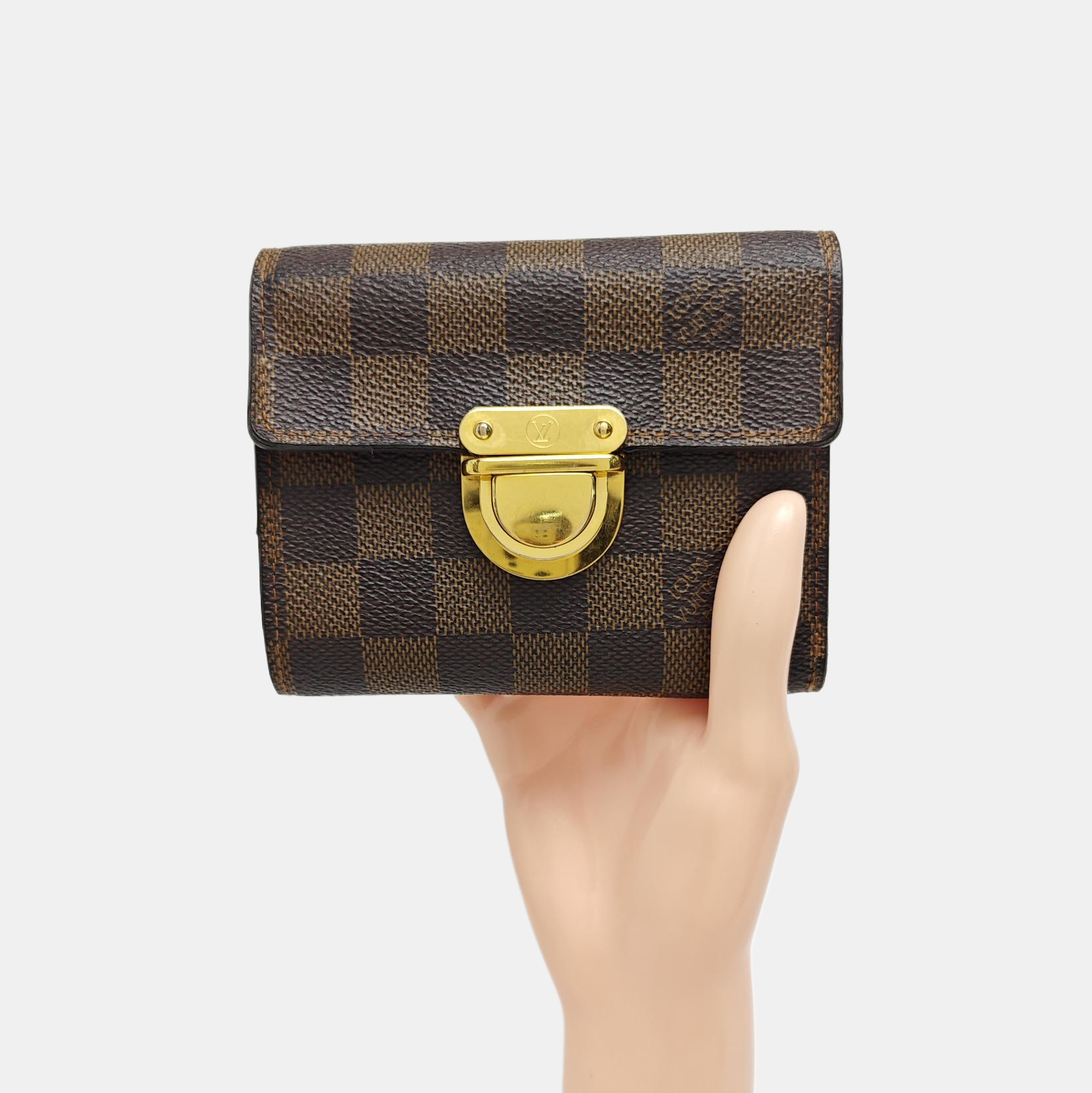 KOALA Damier Ebene Coated Canvas Brown Wallet