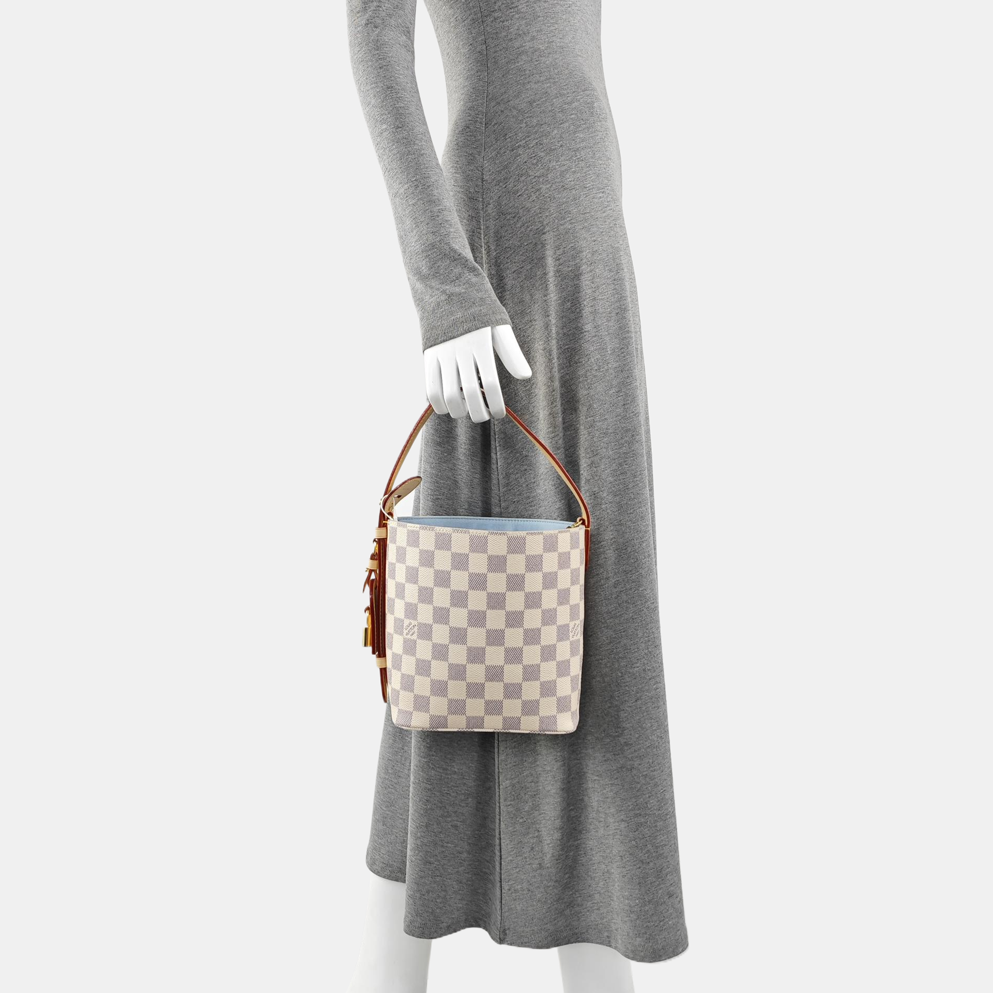 ALL IN PM Damier Azur Coated Canvas White