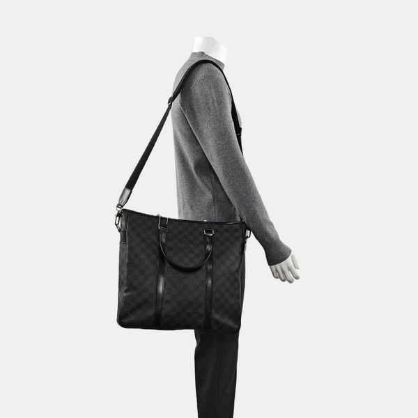 TADAO MM Damier Graphite Coated Canvas Gray
