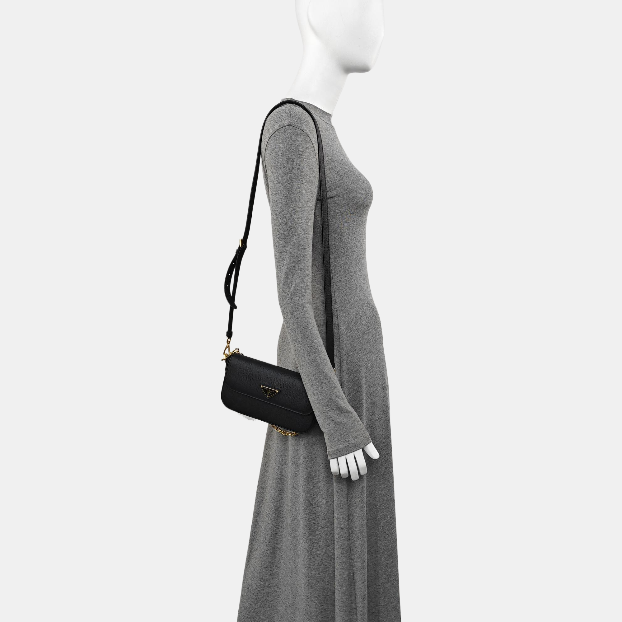 Calfskin Shoulder Bag Black