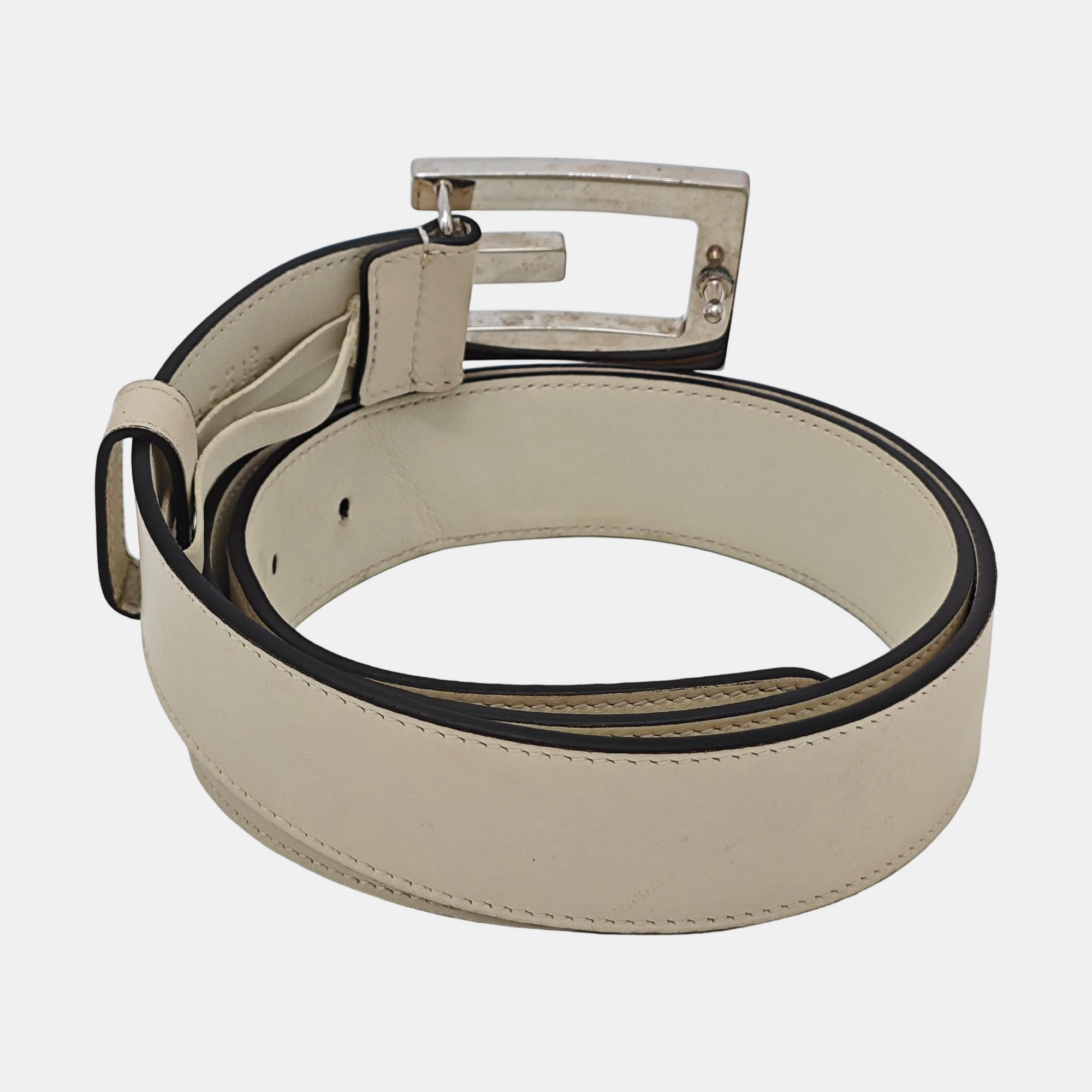 Leather Belt White