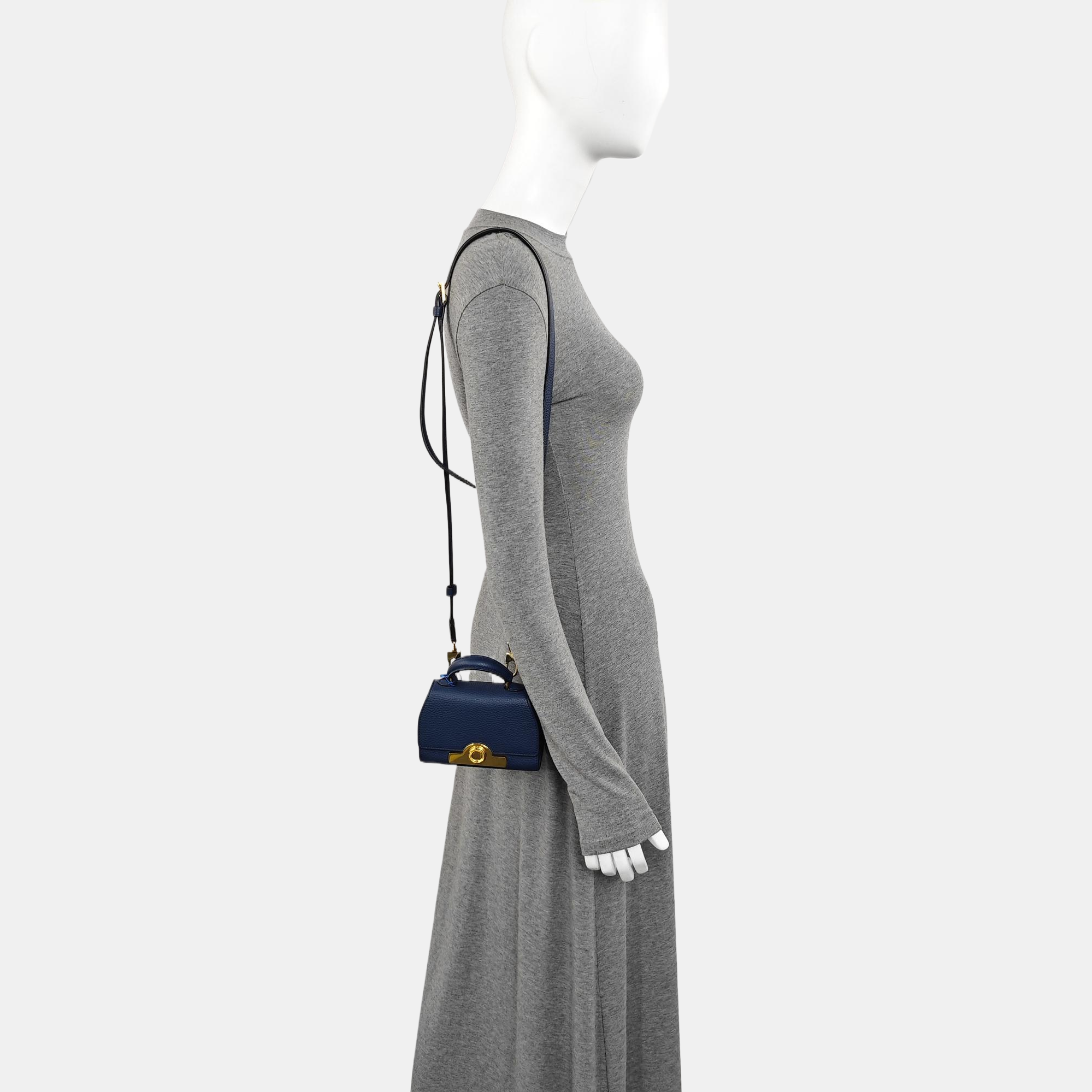 Calfskin Shoulder Bag Mini Blue