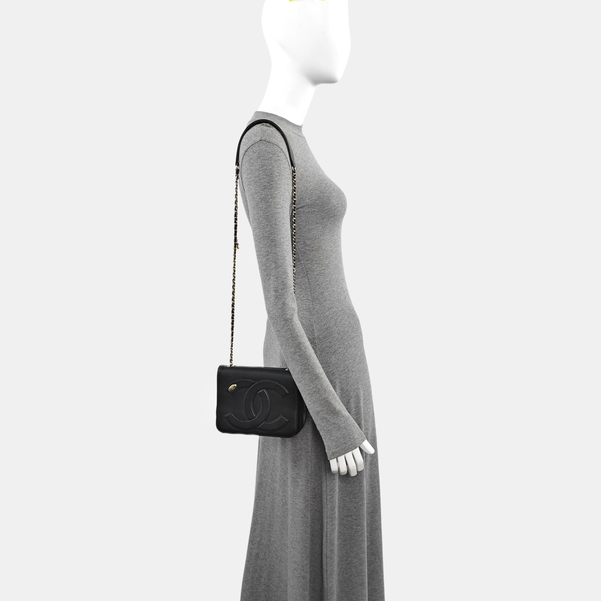 Quilted Lambskin Shoulder Bag Black