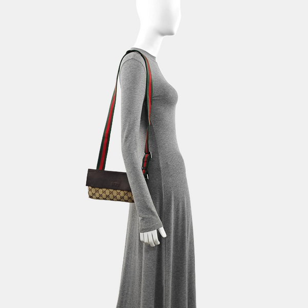 Monogram Canvas Shoulder Bag Brown