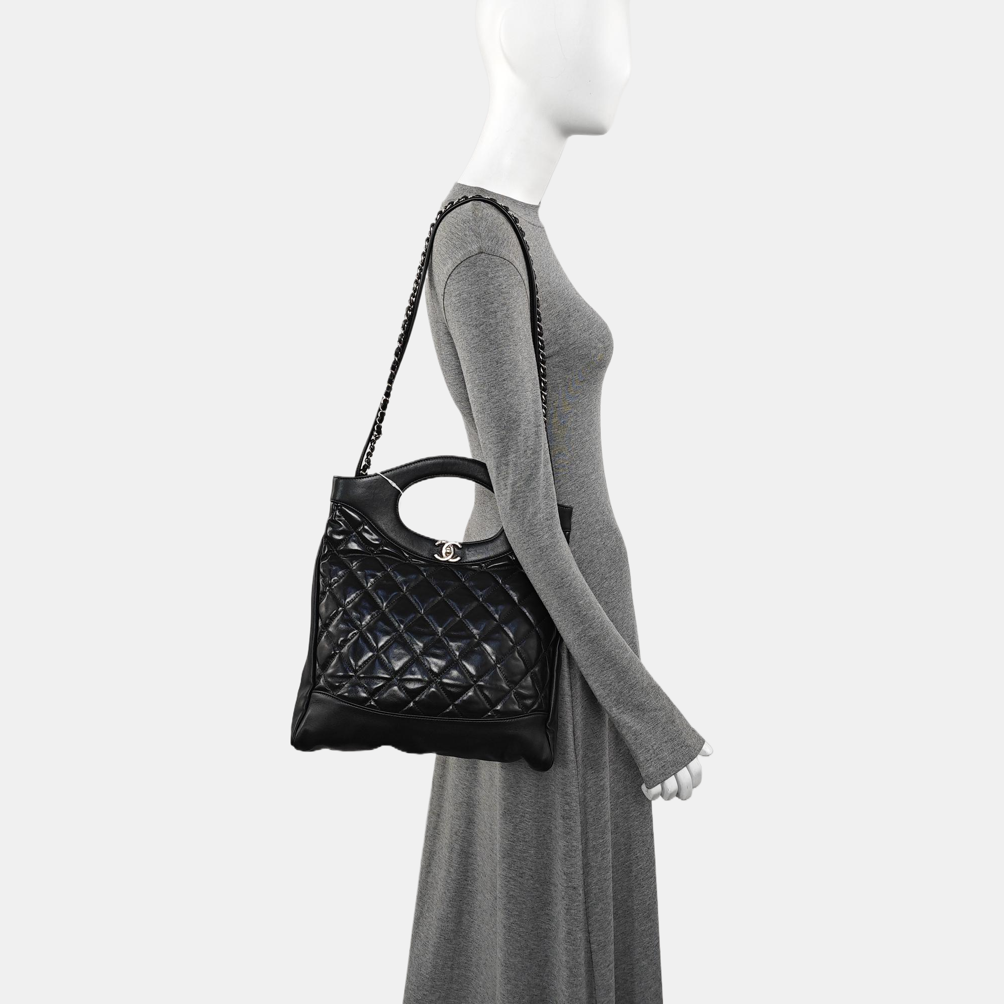 CHANEL 31 Small Quilted Calfskin Black