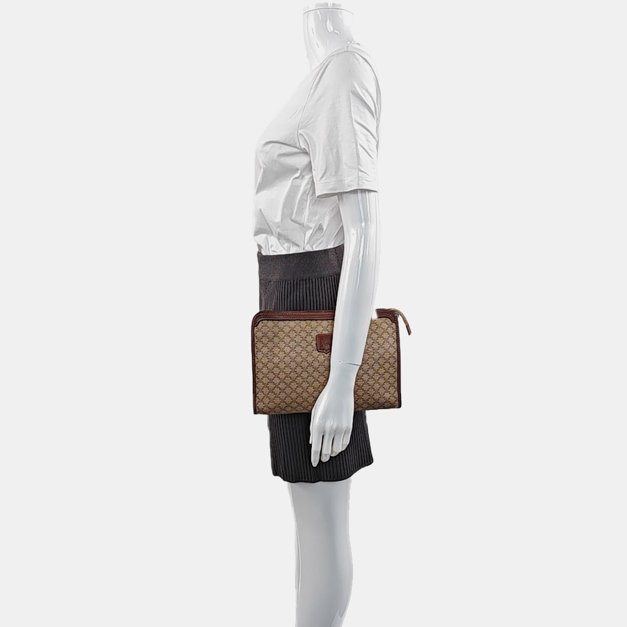 MACADAM CLUTCHES Coated Canvas Beige