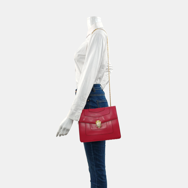 SERPENTI FOREVER Medium Quilted Calfskin Red