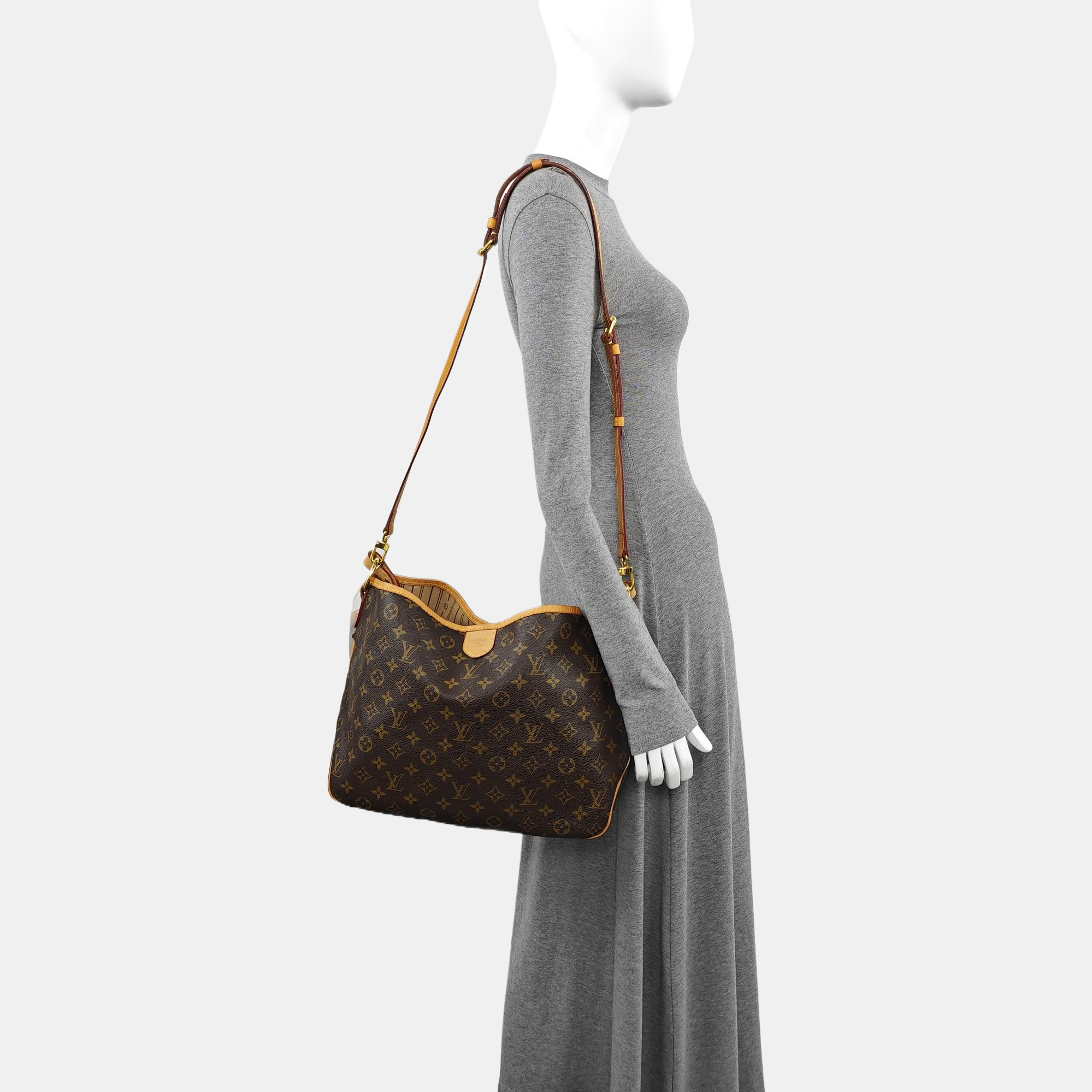 Monogram Coated Canvas Shoulder Bag Brown