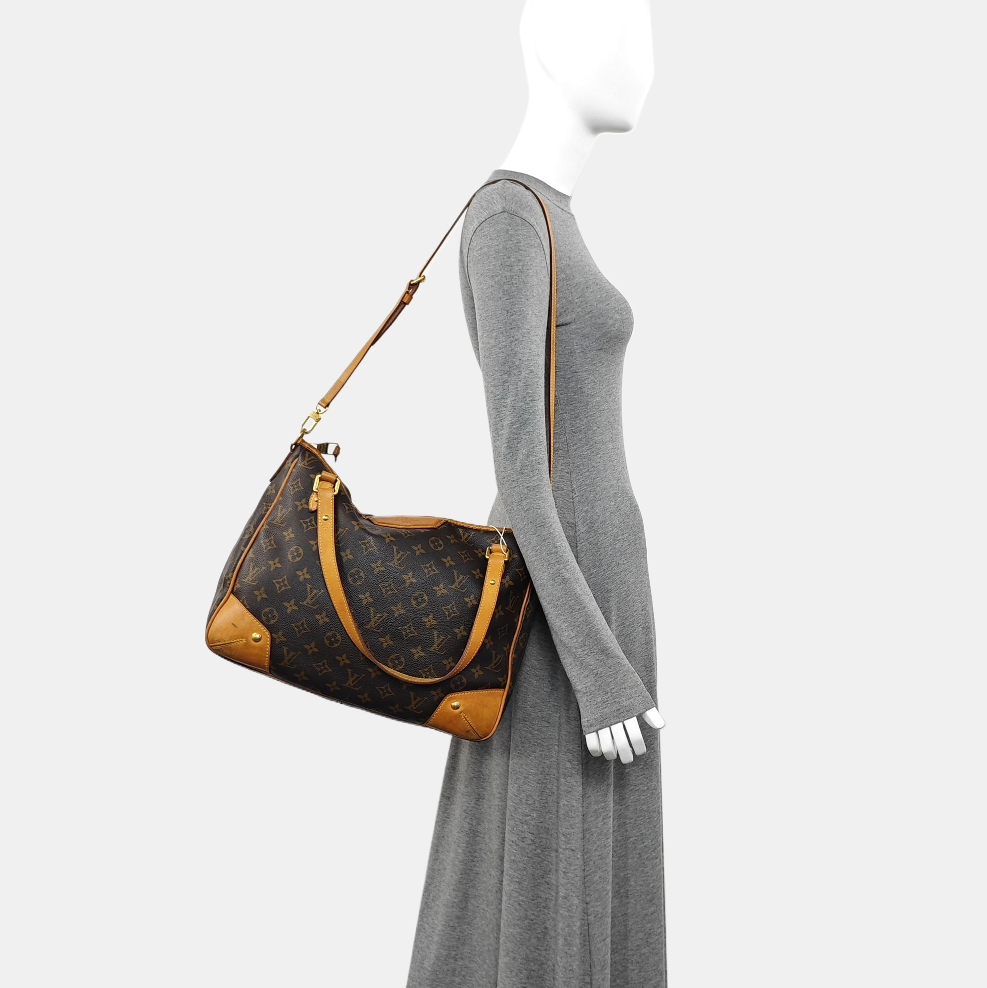 ESTRELA MM Monogram Coated Canvas Brown