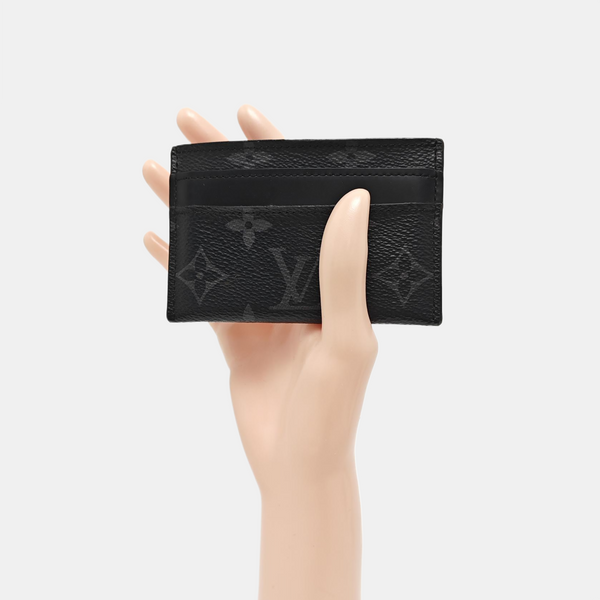 DOUBLE Monogram Coated Canvas Gray Card Holder