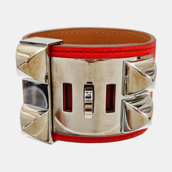 Collier De Chien Leather Orange Bangle