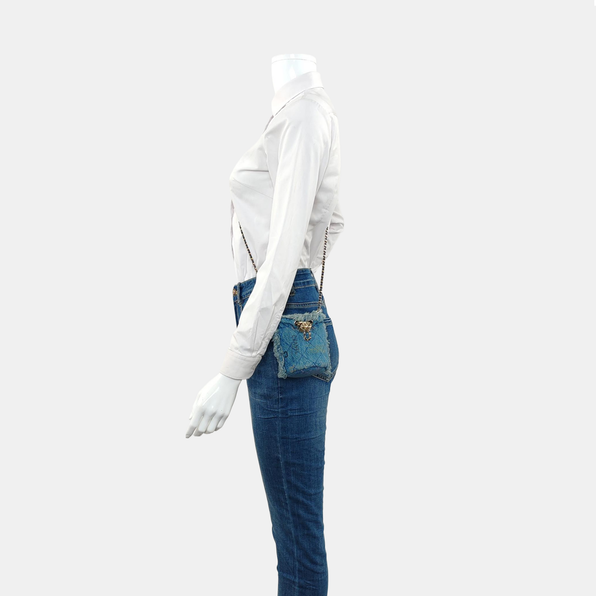 DRAWSTRING Mini Quilted Denim Blue