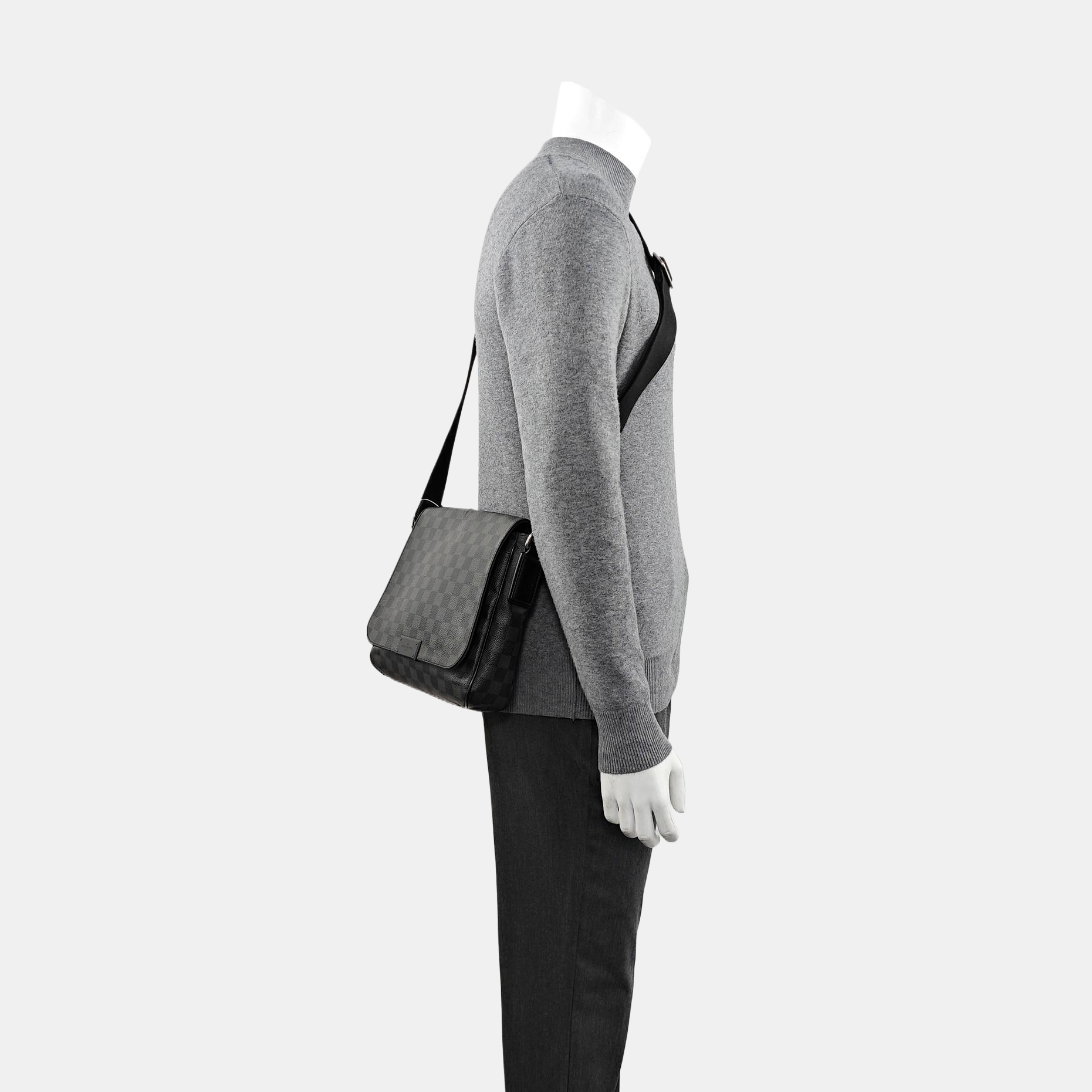 DISTRICT PM Damier Graphite Coated Canvas Gray