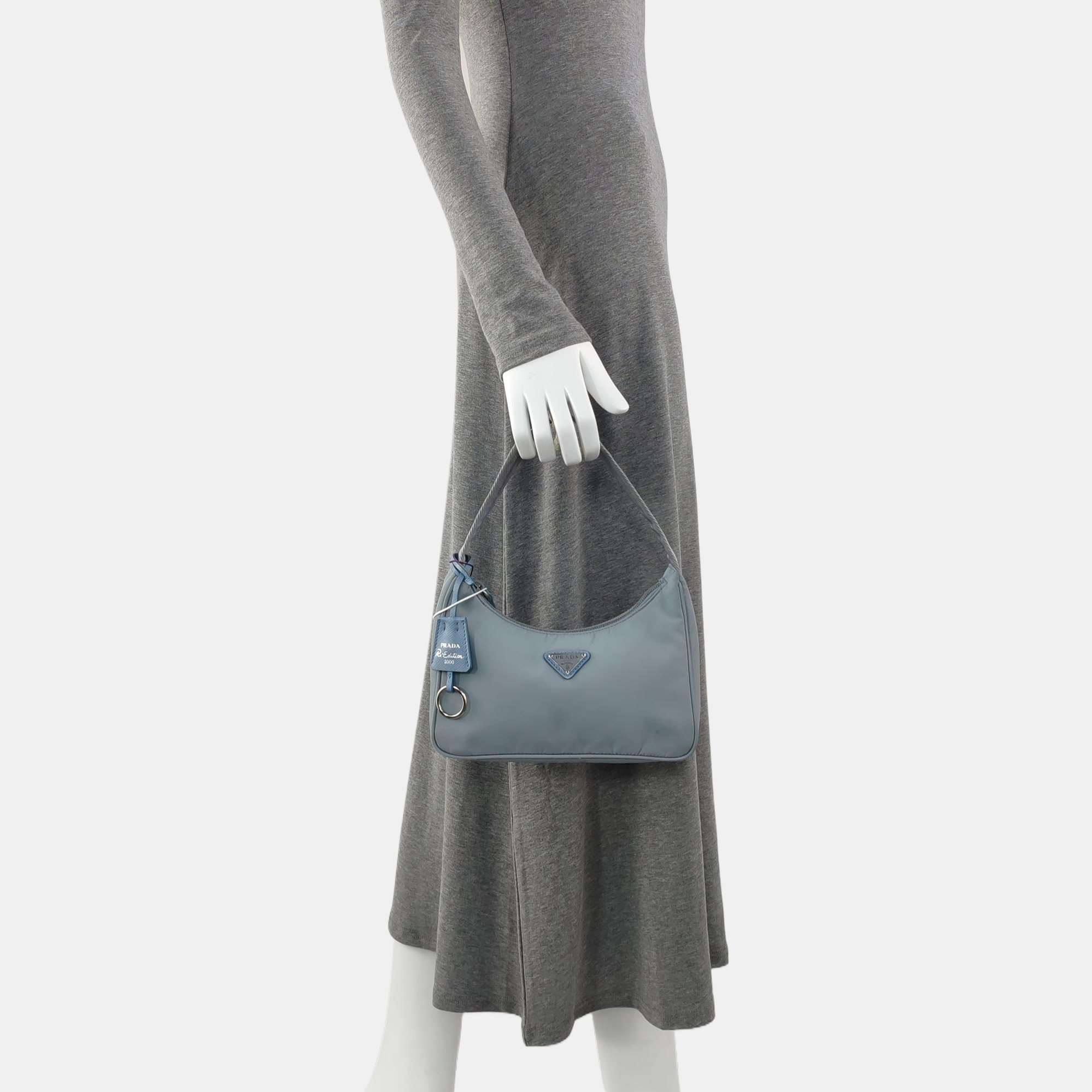 Authenticated pre-owned  Re-Edition2000 Nylon Blue - Top Handle Bag at Looply