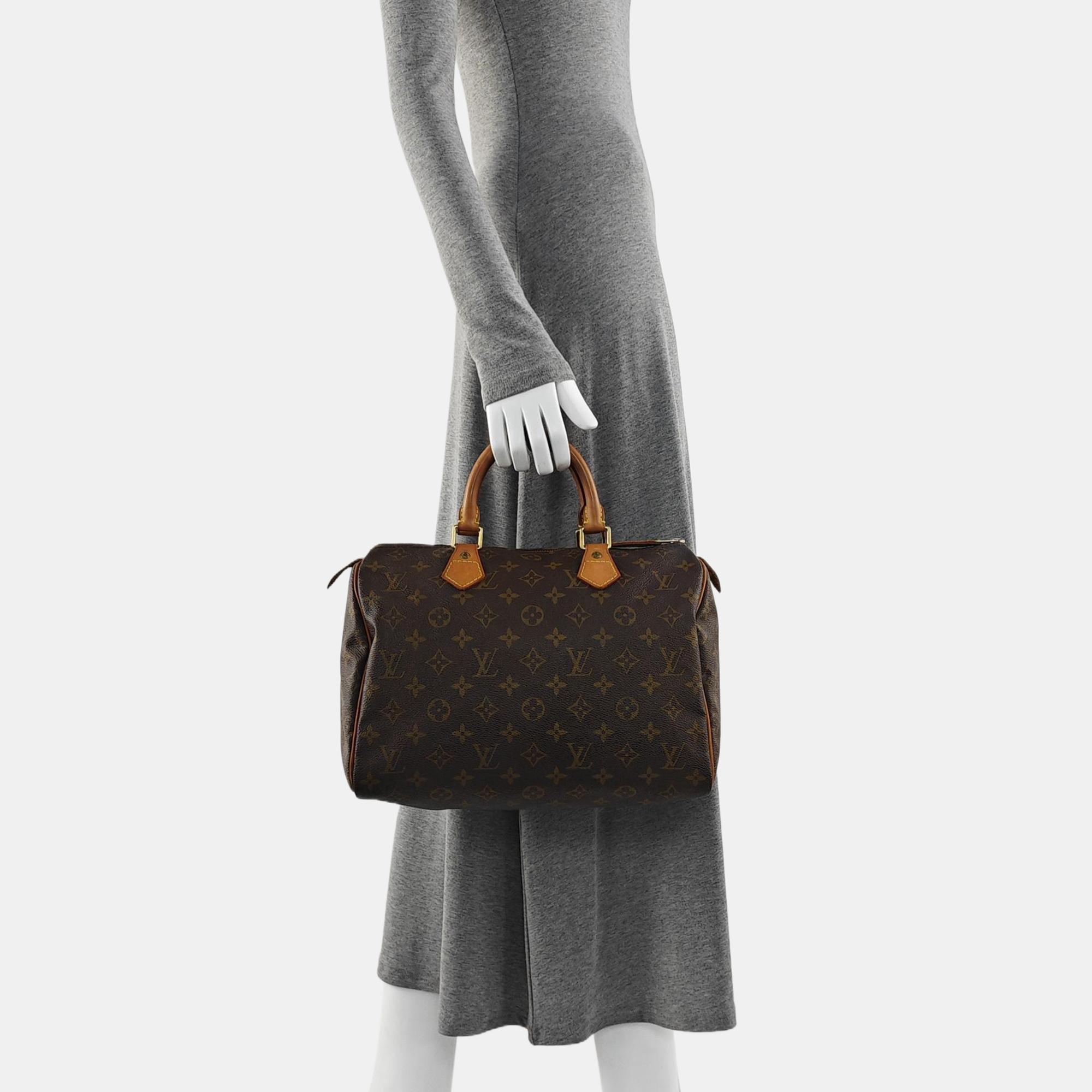 SPEEDY 30 Monogram Coated Canvas Brown
