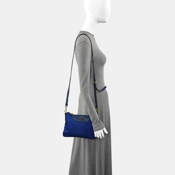 Nylon Shoulder Bag Blue