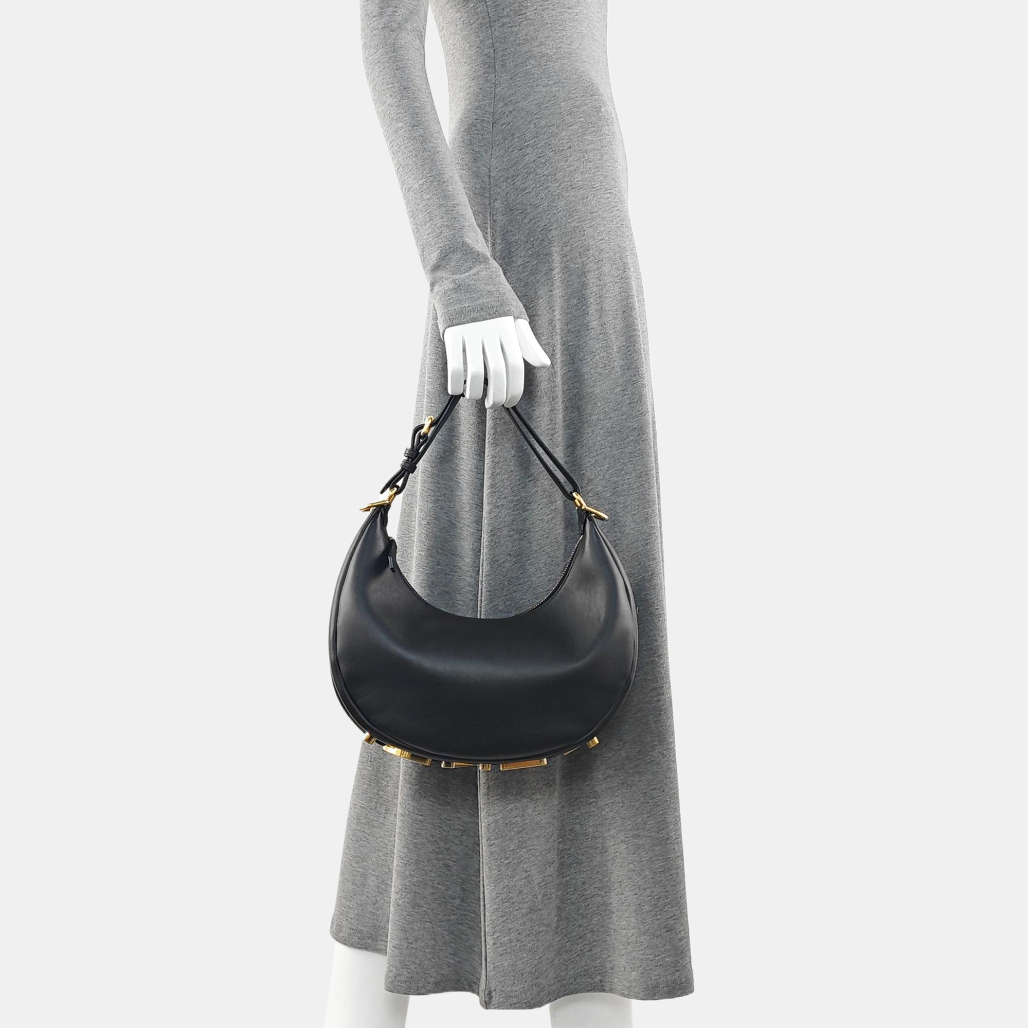 Calfskin Top Handle Bag Black
