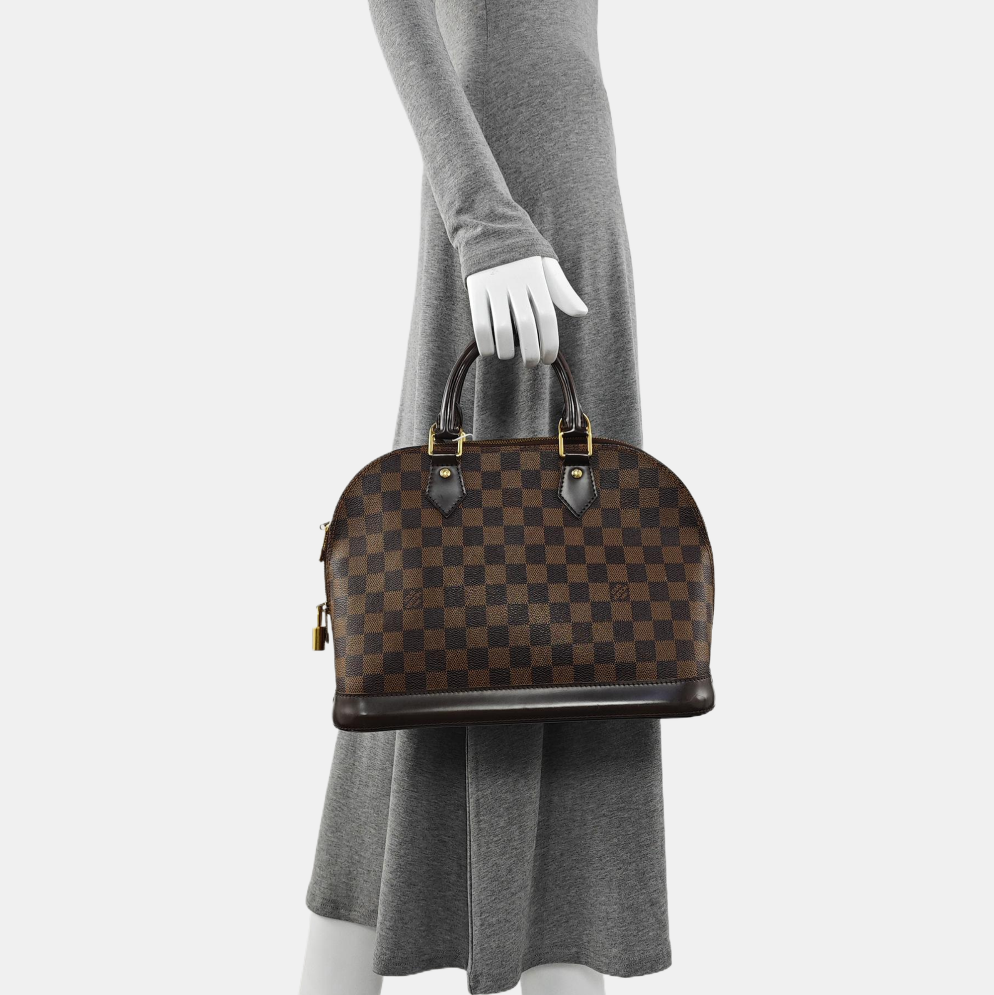 ALMA PM Damier Ebene Coated Canvas Brown