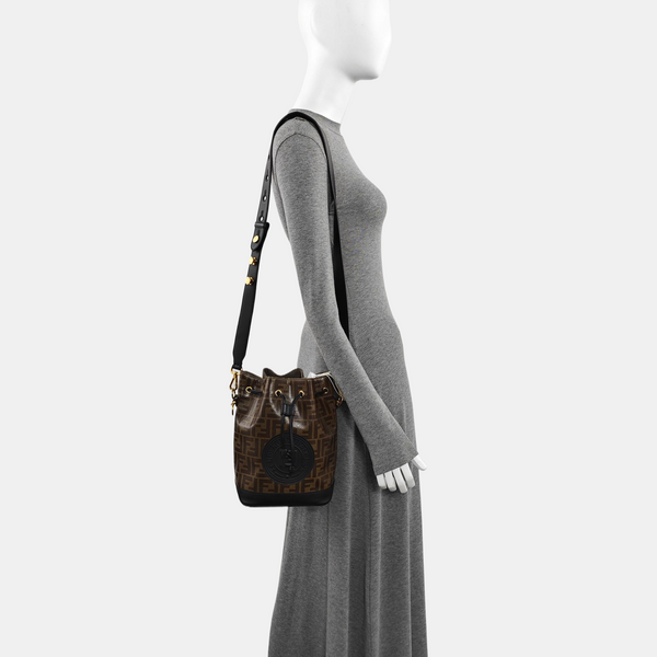 Mon Tresor Small Coated Canvas Brown