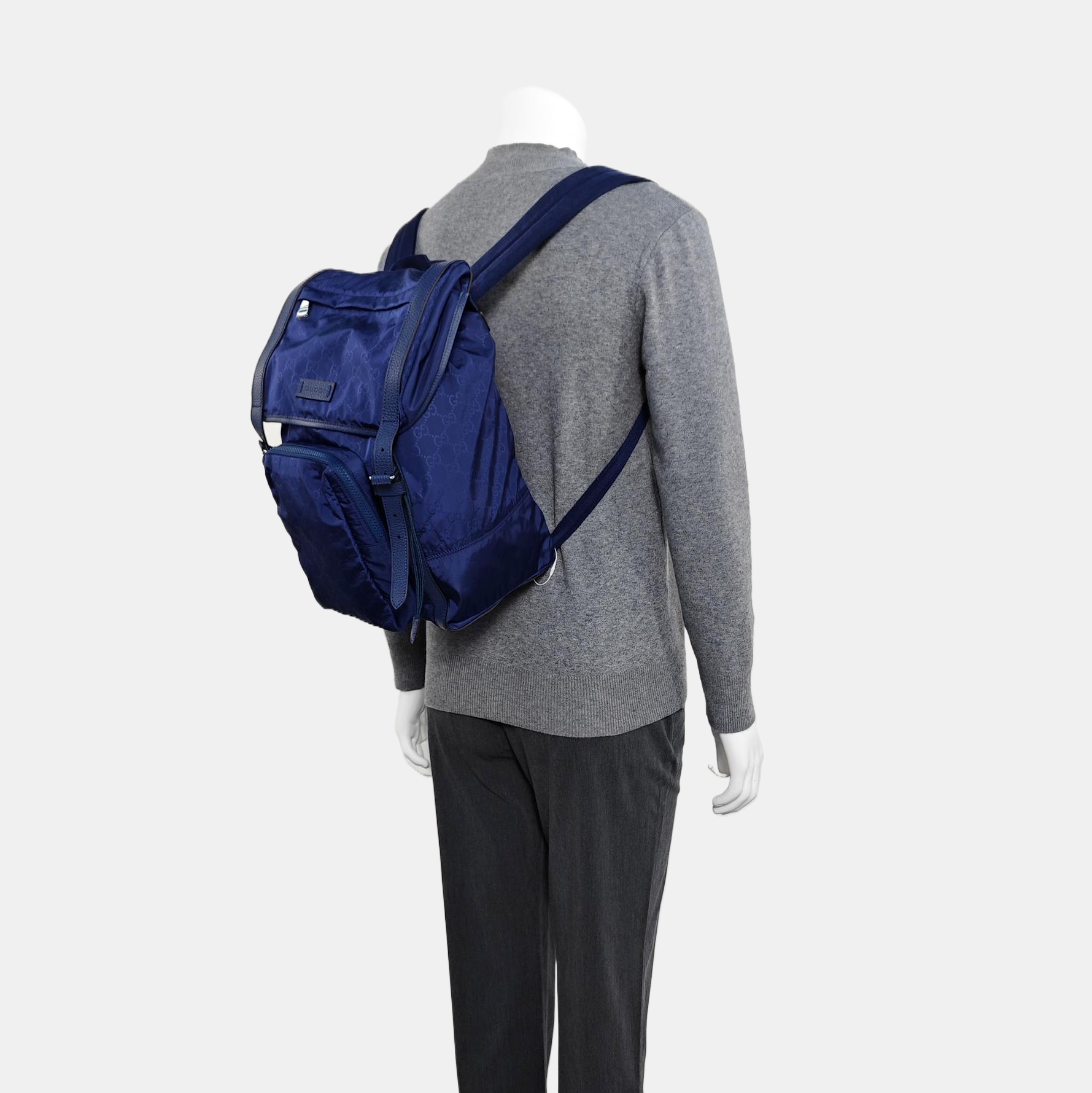 Monogram Nylon Backpack Blue