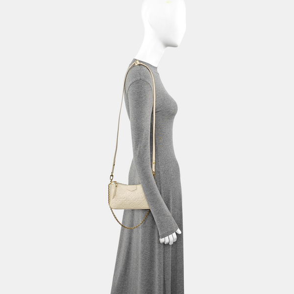 EASY POUCH ON STRAP Calfskin Beige