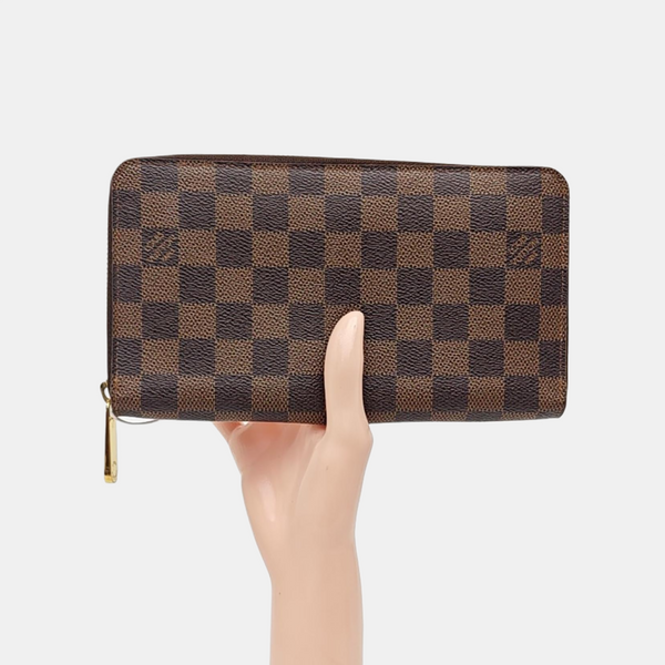 ZIPPY Damier Ebene Coated Canvas Brown Wallet