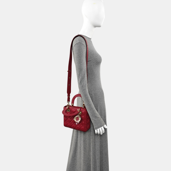 Lady Dior Small Cannage Lambskin Red