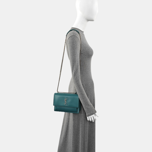 SUNSET Medium Calfskin Green