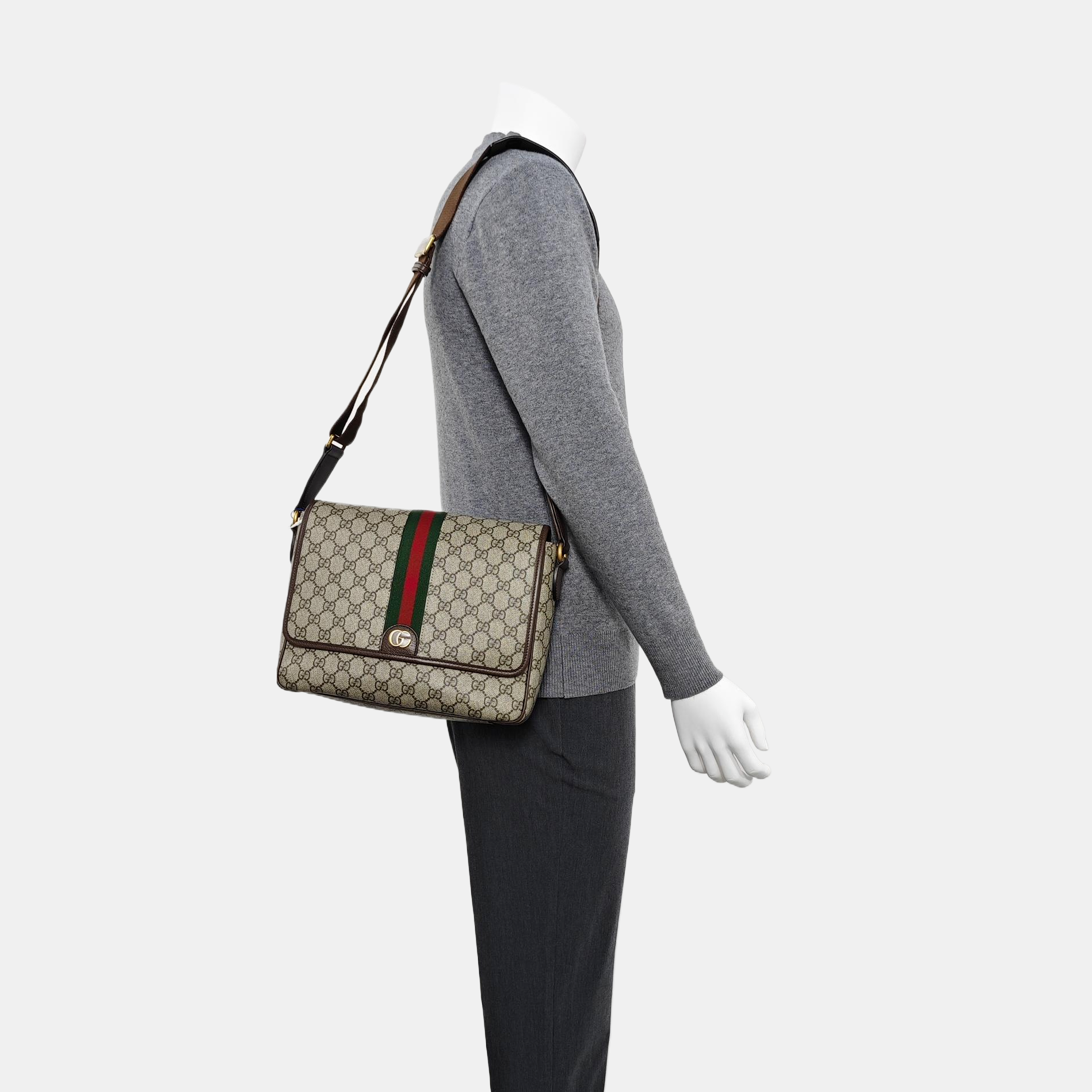 Ophidia Small Monogram Coated Canvas Beige