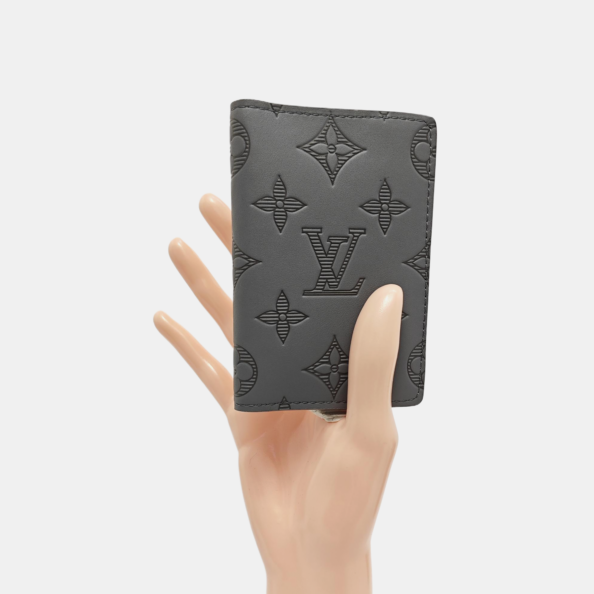 SLENDER Monogram Calfskin Gray Card Holder