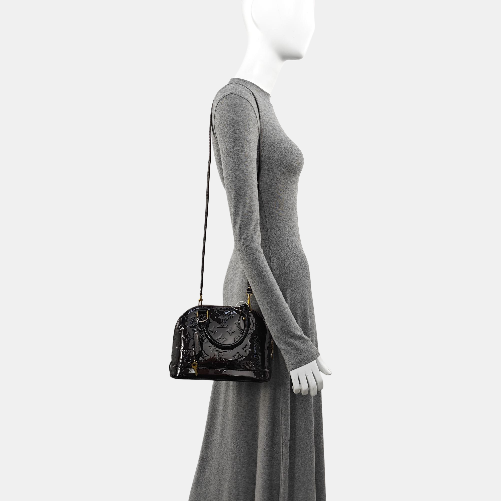 ALMA BB Monogram Patent Leather Brown