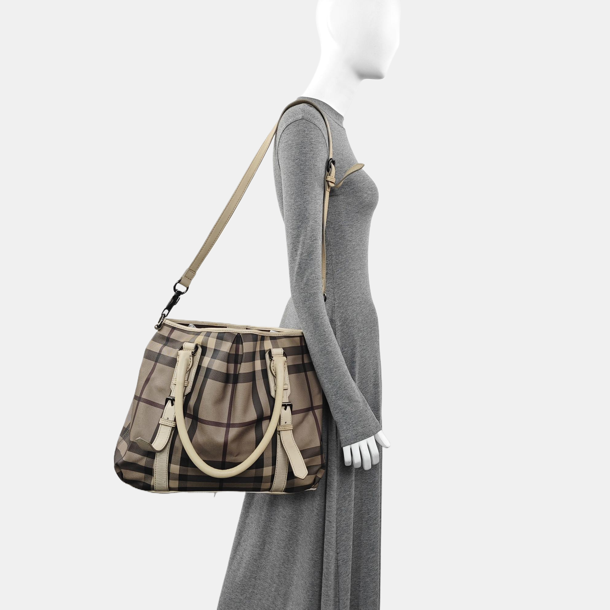 Coated Canvas Tote Bag Gray