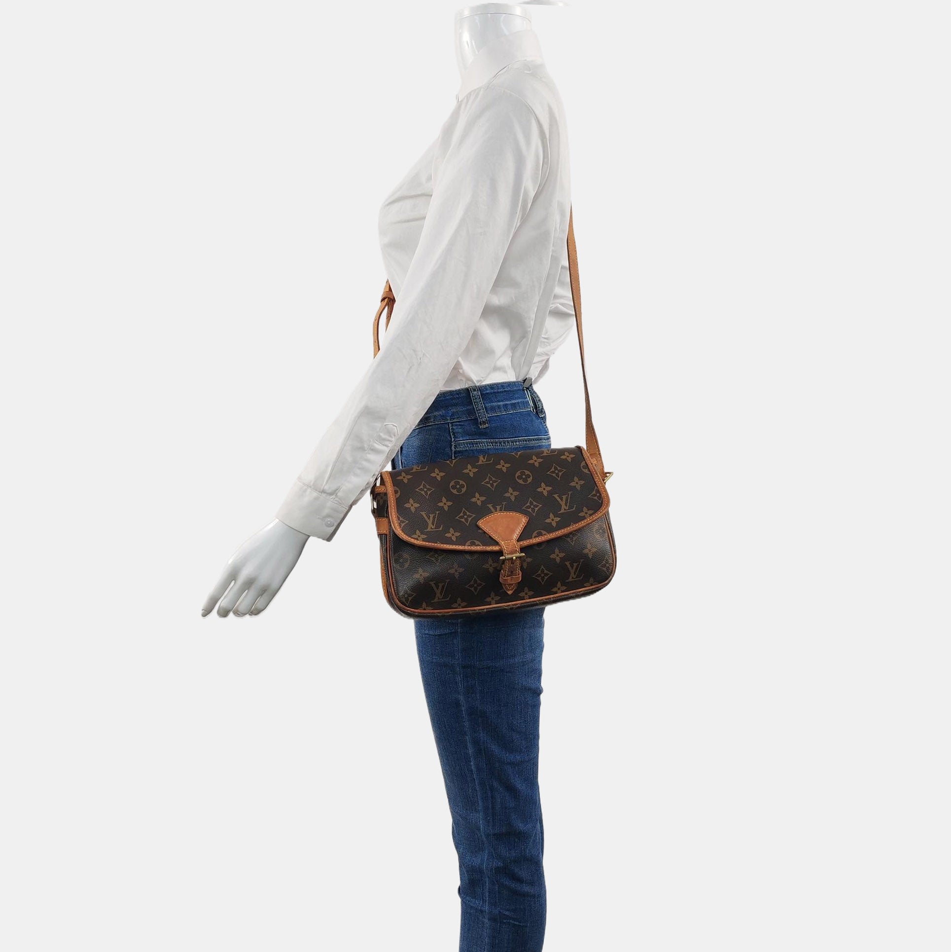 SOLOGNE PM Monogram Coated Canvas Brown