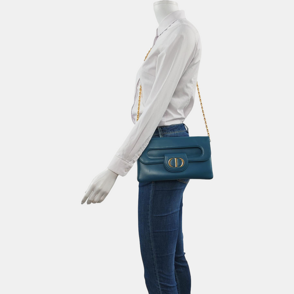 Diordouble Medium Calfskin Blue