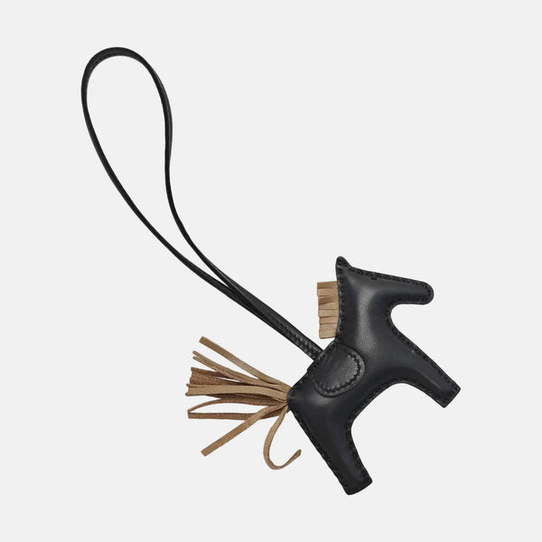 Leather Bag Charm Black