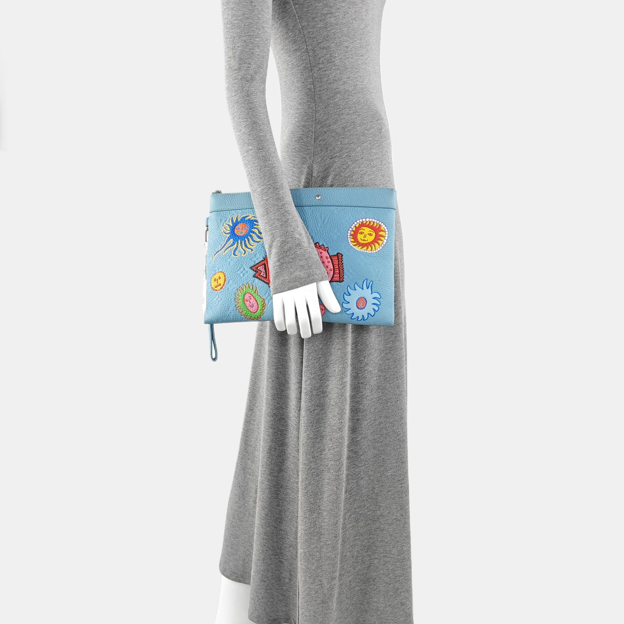 Monogram Calfskin Clutch Blue