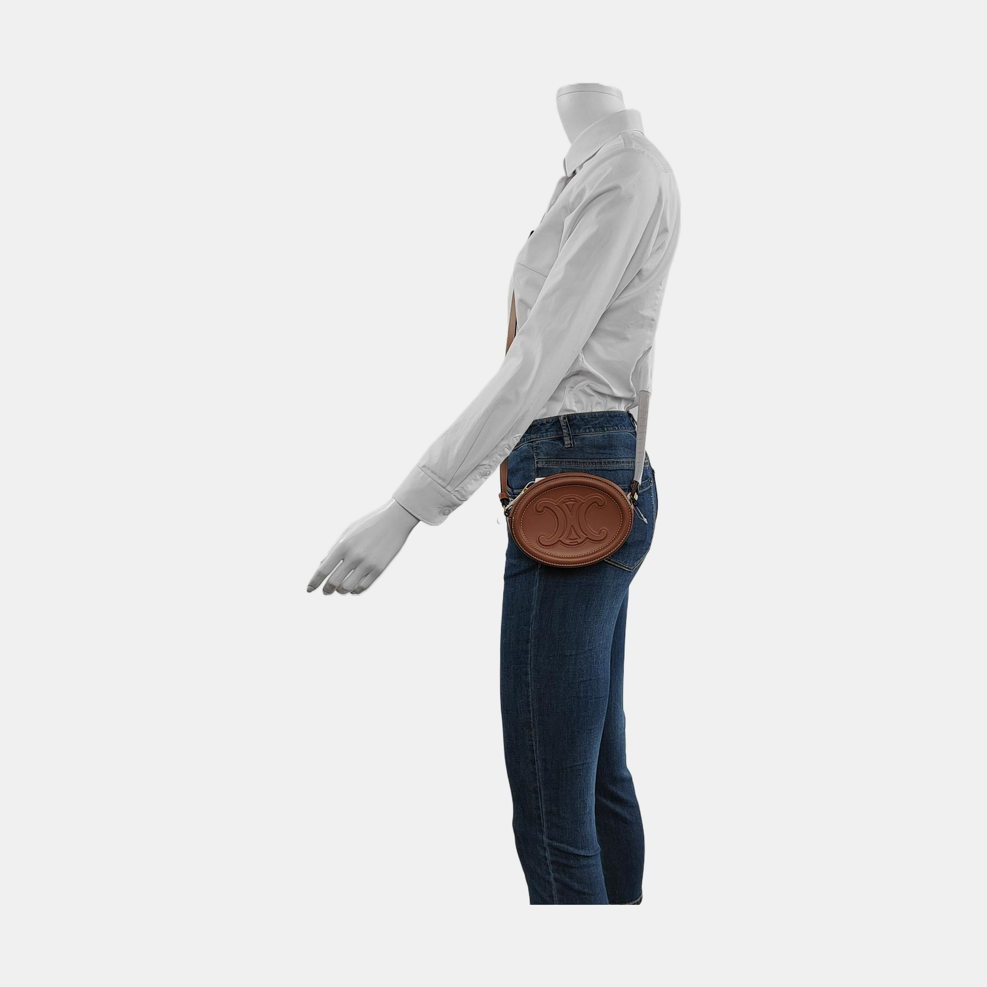 Authenticated pre-owned  TRIOMPHE Small Calfskin Brown - Crossbody Bag at Looply