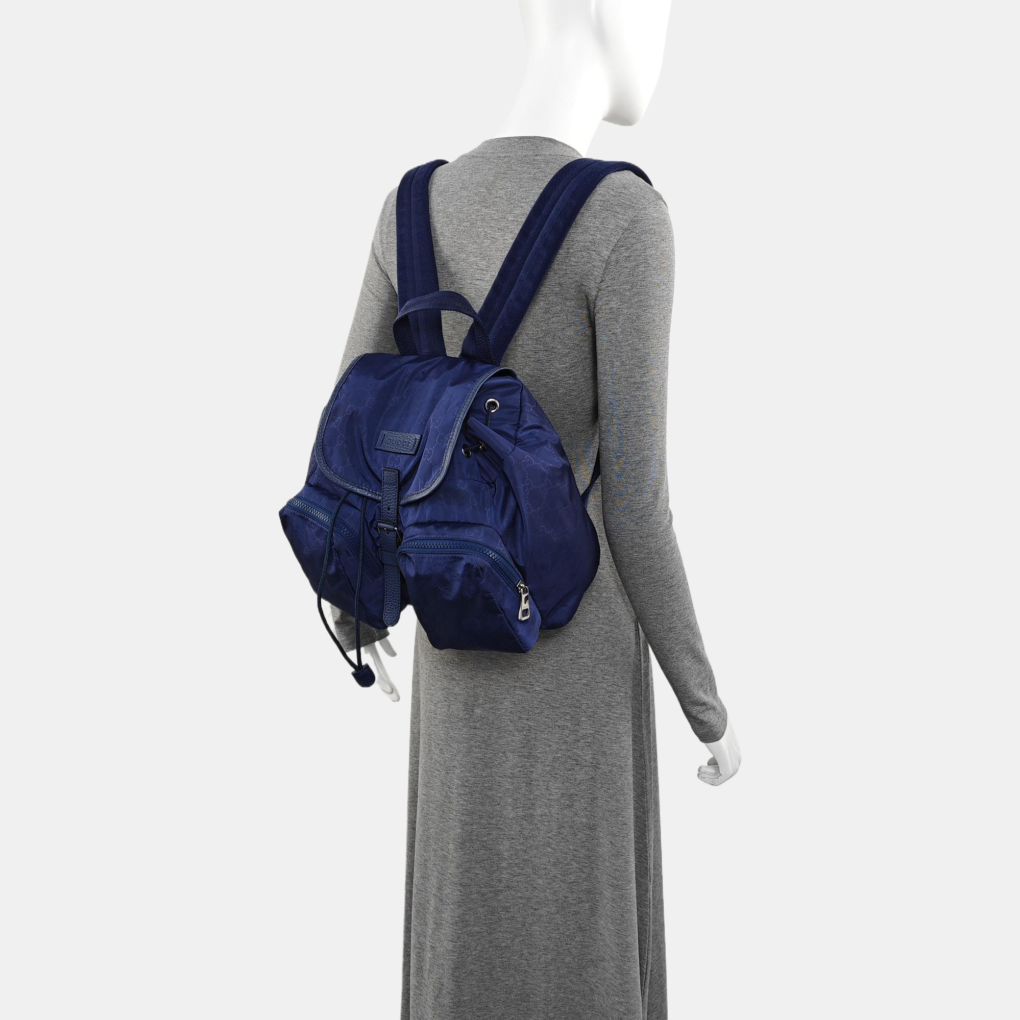 Monogram Nylon Backpack Blue