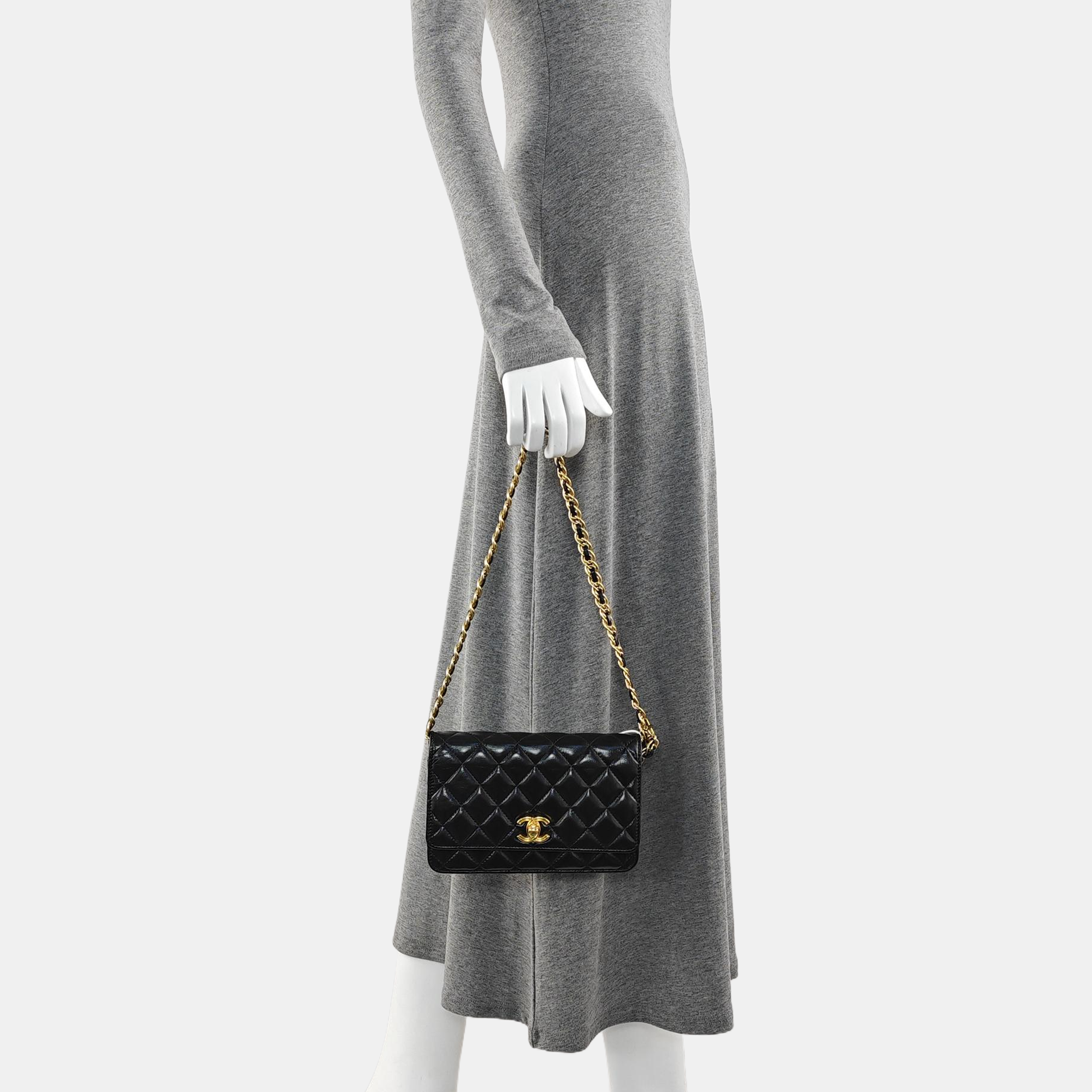 WOC Quilted Lambskin Black